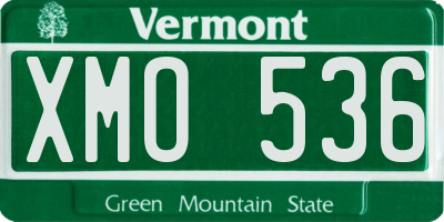VT license plate XMO536