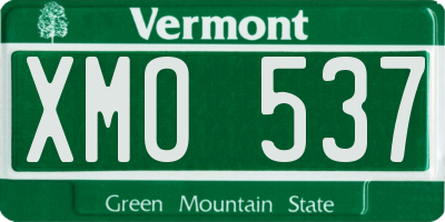 VT license plate XMO537