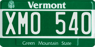 VT license plate XMO540