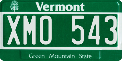 VT license plate XMO543