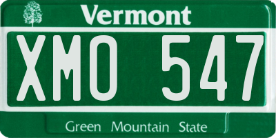 VT license plate XMO547