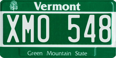VT license plate XMO548