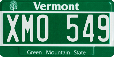 VT license plate XMO549