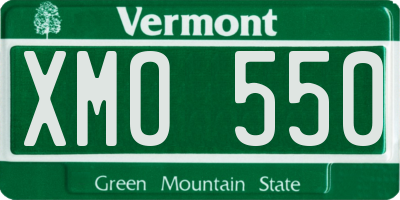 VT license plate XMO550