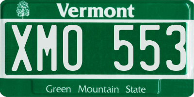 VT license plate XMO553