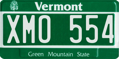 VT license plate XMO554