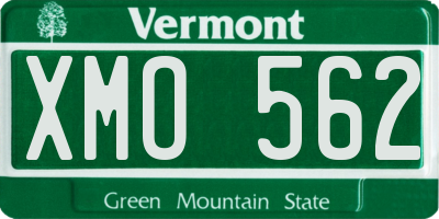 VT license plate XMO562