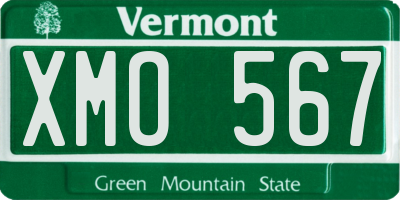 VT license plate XMO567