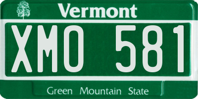 VT license plate XMO581