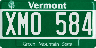 VT license plate XMO584