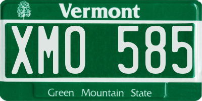 VT license plate XMO585