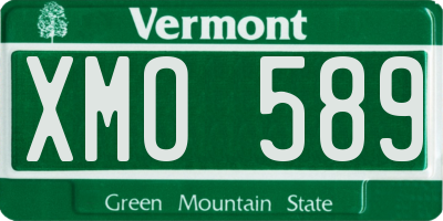 VT license plate XMO589