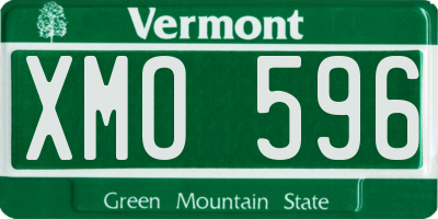 VT license plate XMO596