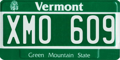VT license plate XMO609