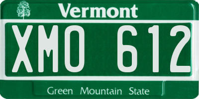 VT license plate XMO612