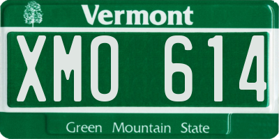 VT license plate XMO614