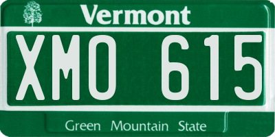 VT license plate XMO615