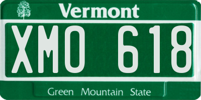 VT license plate XMO618