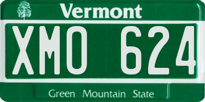VT license plate XMO624