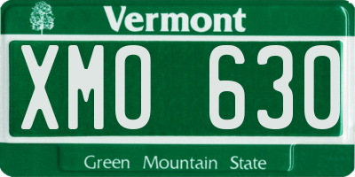 VT license plate XMO630