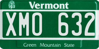 VT license plate XMO632