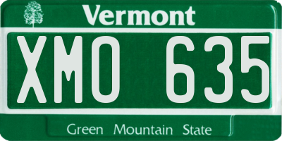 VT license plate XMO635