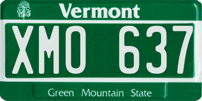 VT license plate XMO637