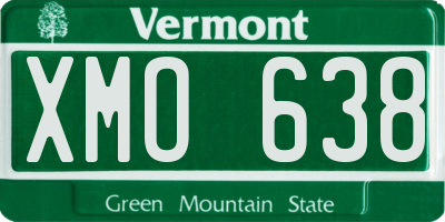 VT license plate XMO638