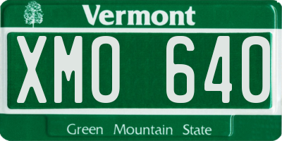 VT license plate XMO640