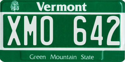VT license plate XMO642