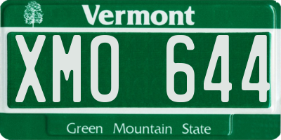 VT license plate XMO644
