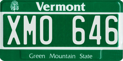 VT license plate XMO646