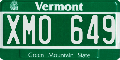 VT license plate XMO649