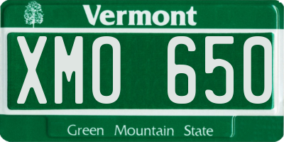 VT license plate XMO650