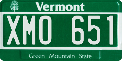 VT license plate XMO651