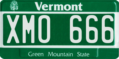 VT license plate XMO666