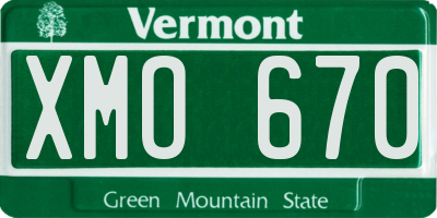 VT license plate XMO670