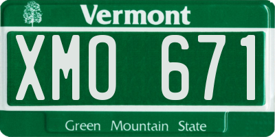 VT license plate XMO671