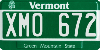 VT license plate XMO672