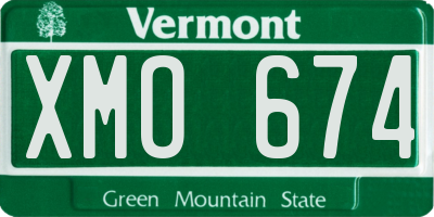 VT license plate XMO674