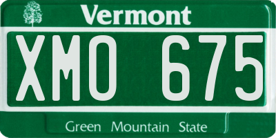 VT license plate XMO675