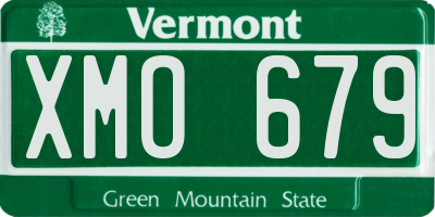 VT license plate XMO679
