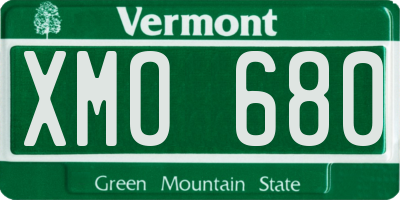 VT license plate XMO680