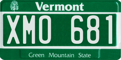VT license plate XMO681