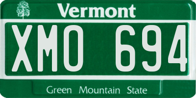 VT license plate XMO694