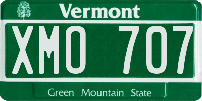 VT license plate XMO707