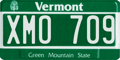 VT license plate XMO709