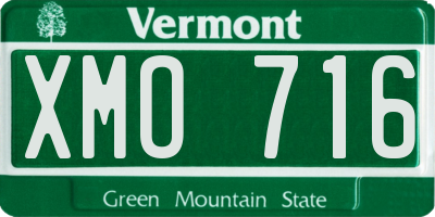 VT license plate XMO716