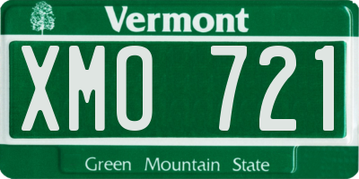 VT license plate XMO721