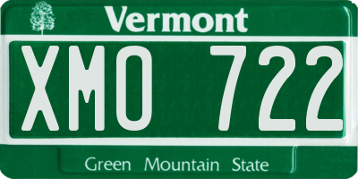 VT license plate XMO722
